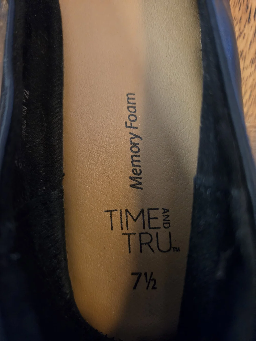 Time and Tru Black Square-Toe Ballet Flats